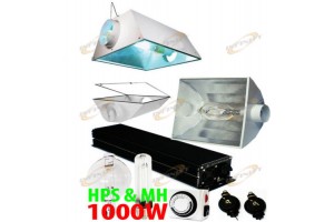 1000W Digital Ballast + HPS + MH Bulb + Metal Cool Hood Reflector  Grow Light System 